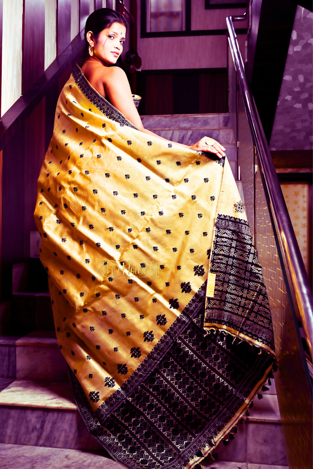 Sagarika Black Muga Silk Saree