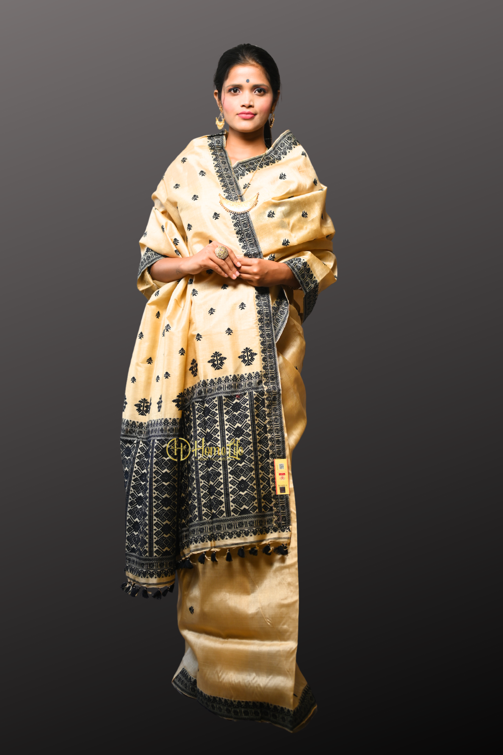 Sagarika Black Muga Silk Saree