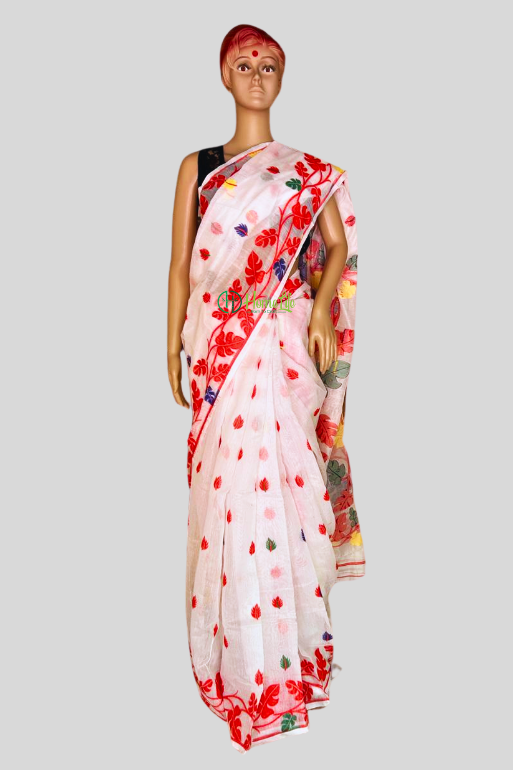 White Jamdani saree