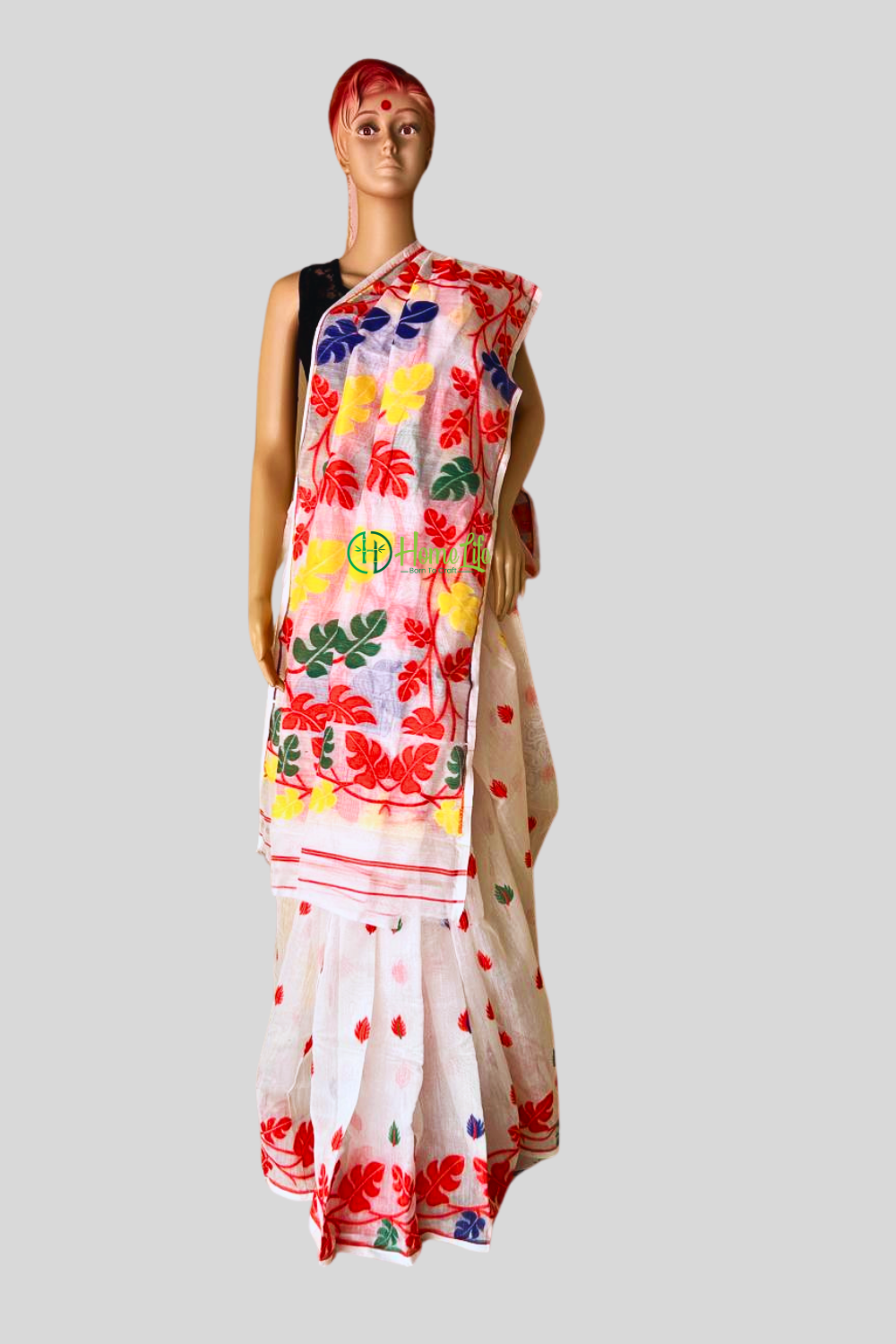 White Jamdani saree