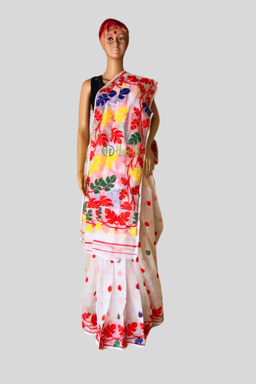 White Jamdani saree