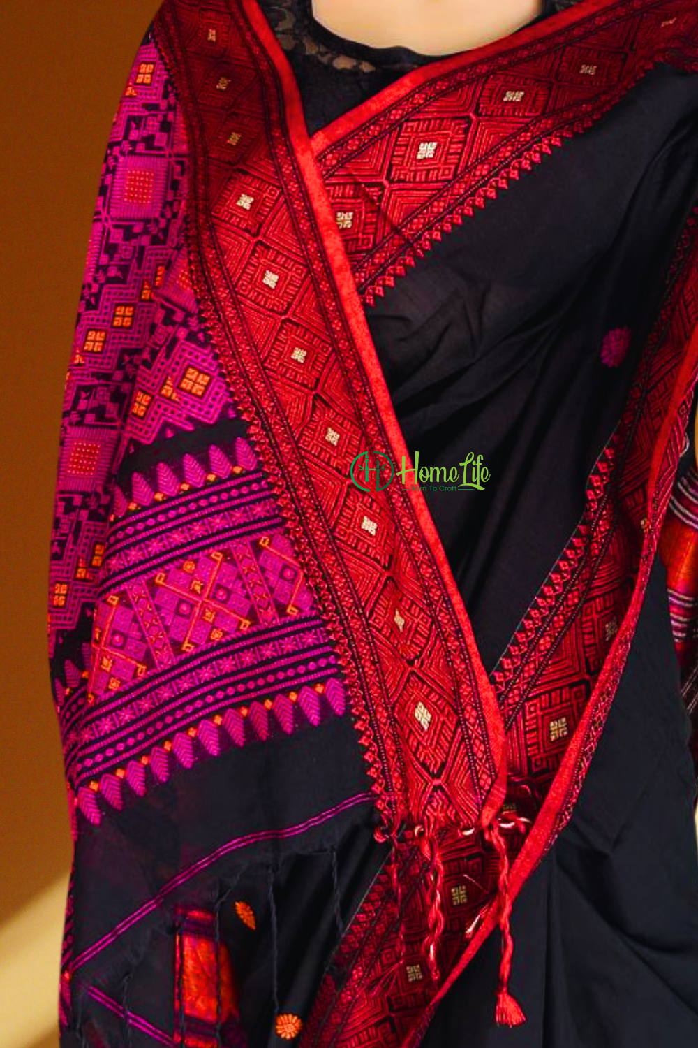 Assam handloom Black saree
