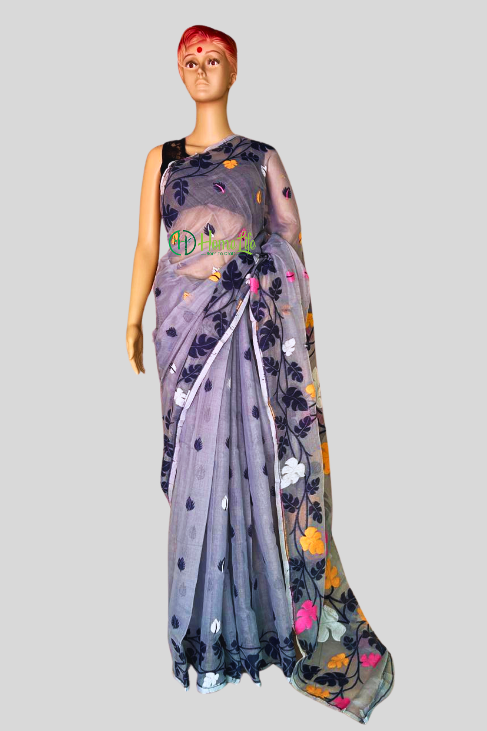 Grey Jamdani Saree