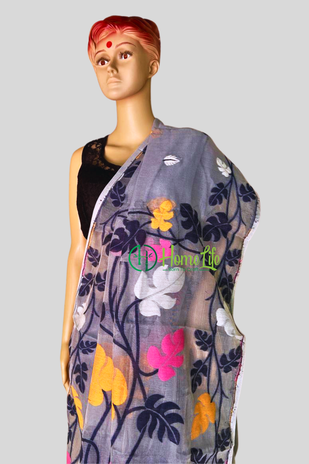 Grey Jamdani Saree