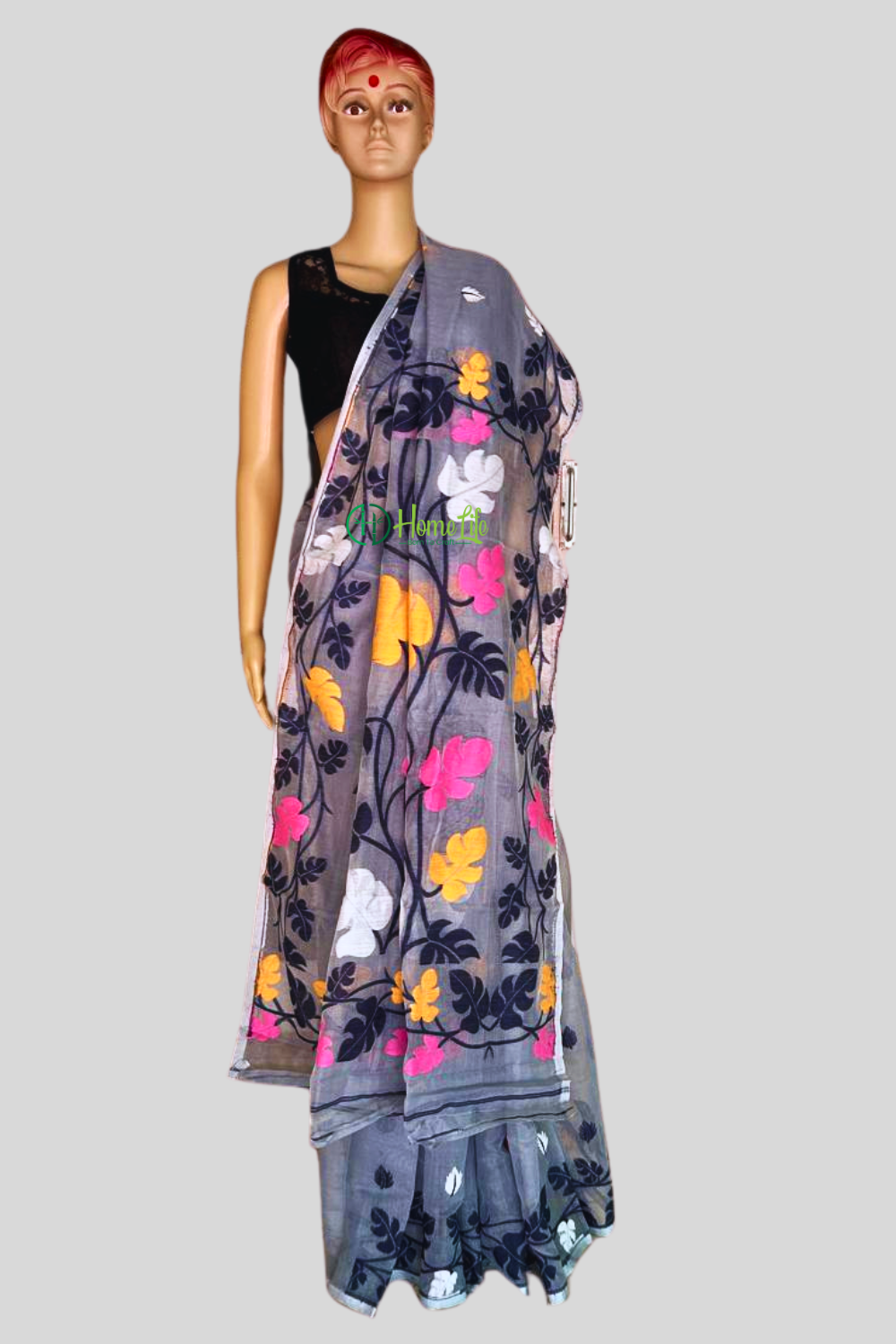 Grey Jamdani Saree
