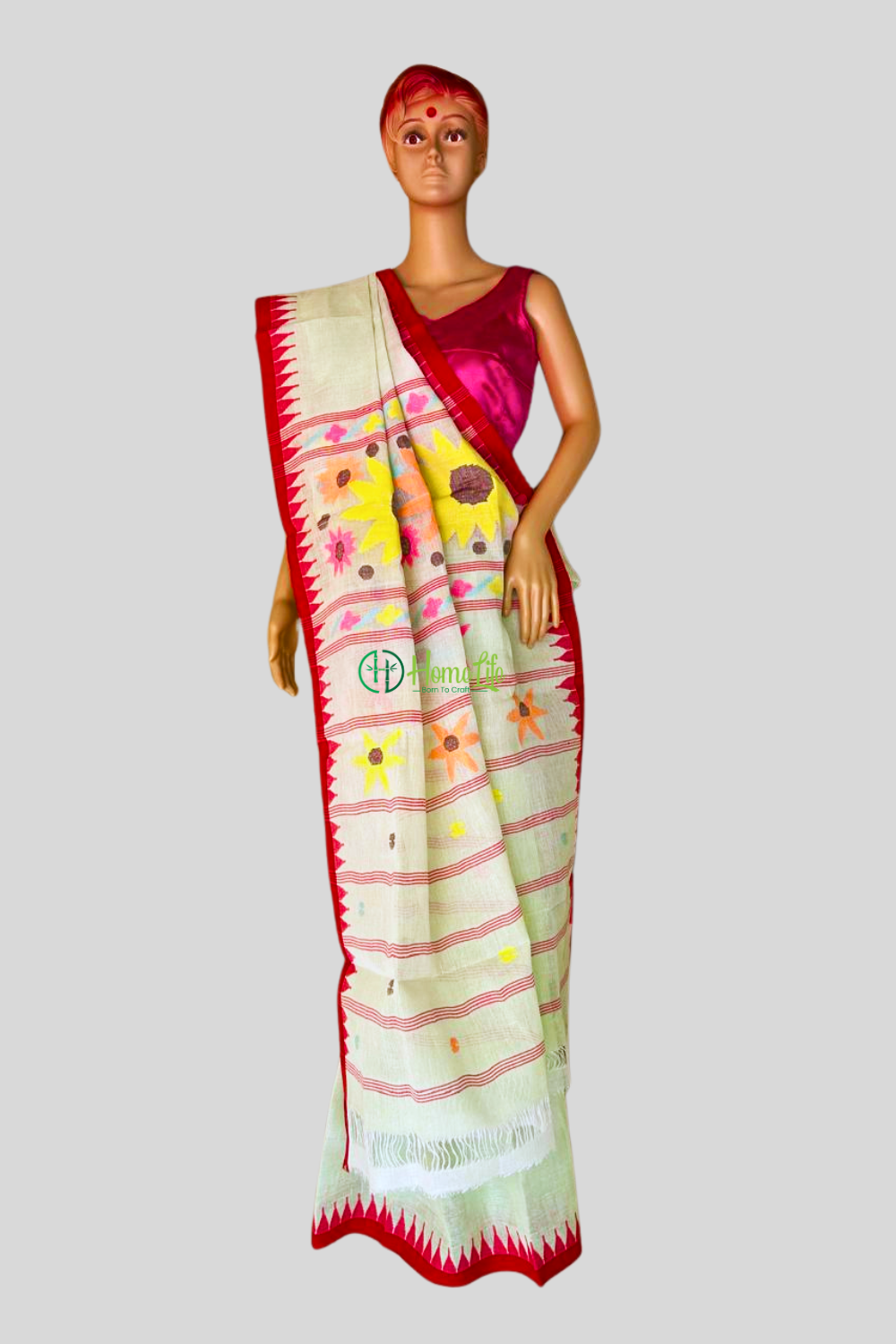 Pista green Moirangphee Saree