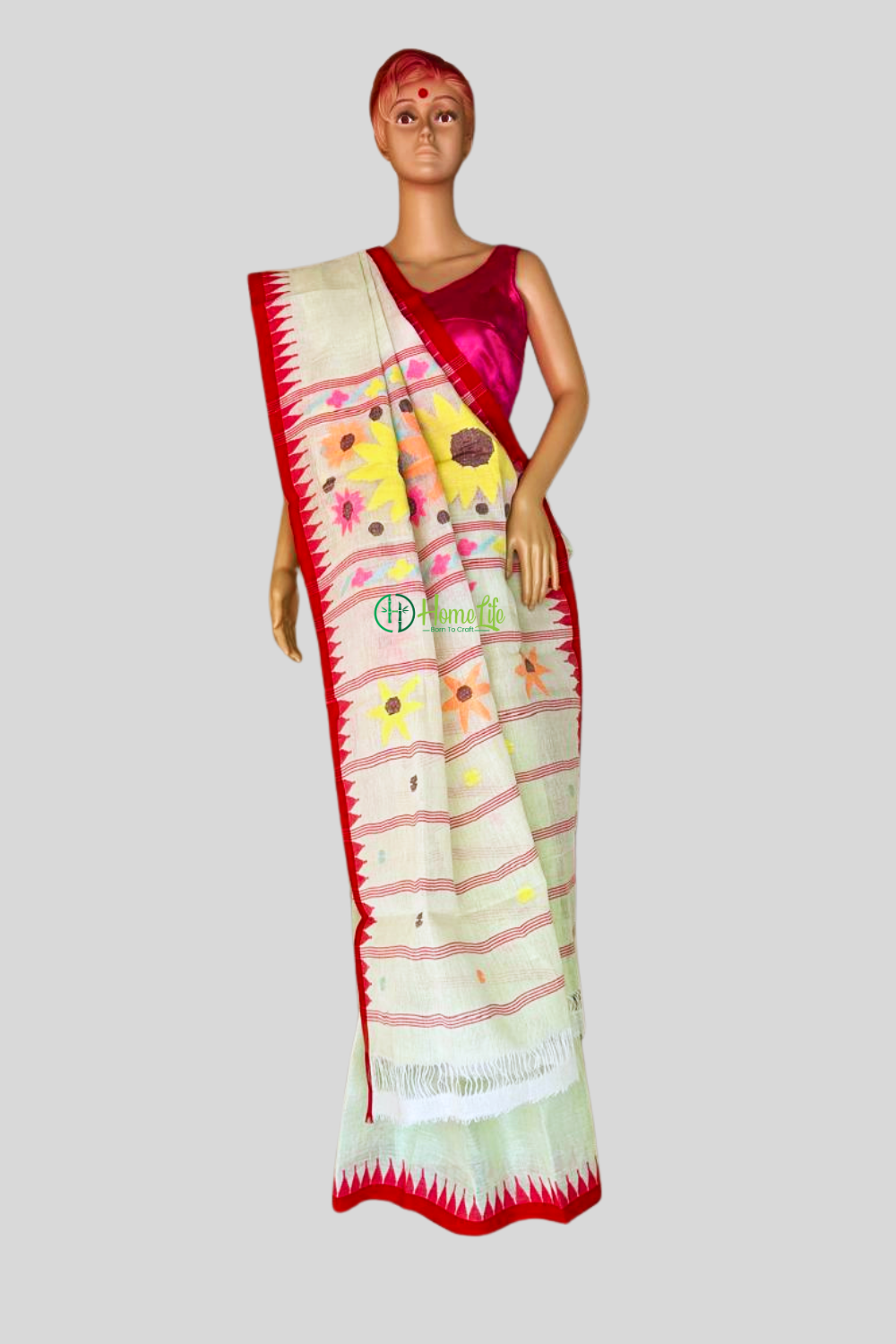 Pista green Moirangphee Saree