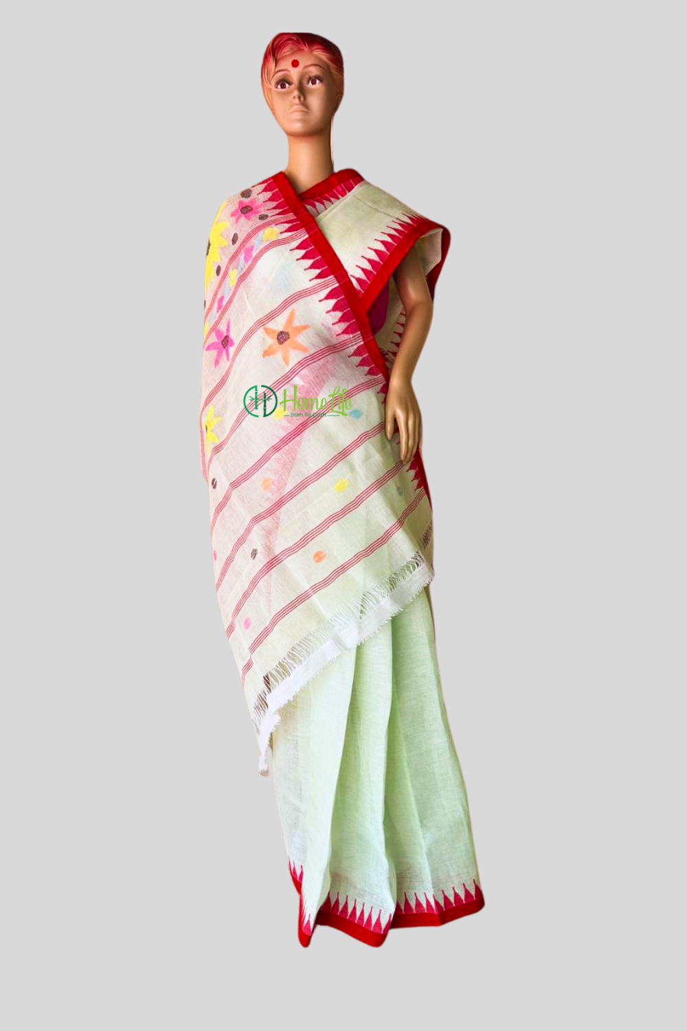 Pista green Moirangphee Saree