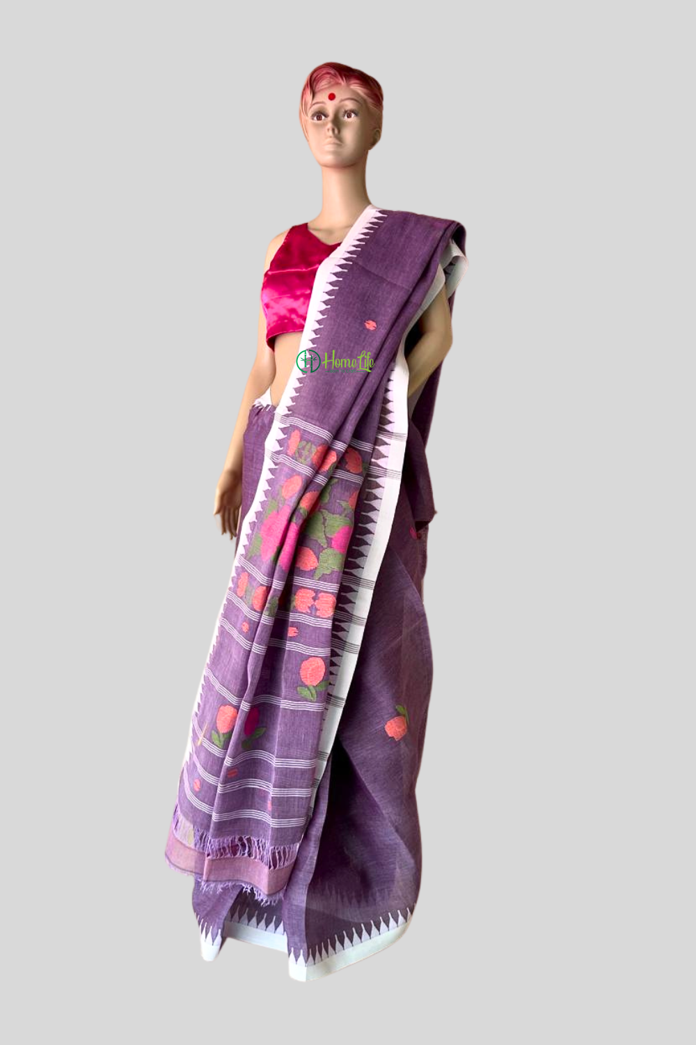 Orchid colour Moirangphee Saree