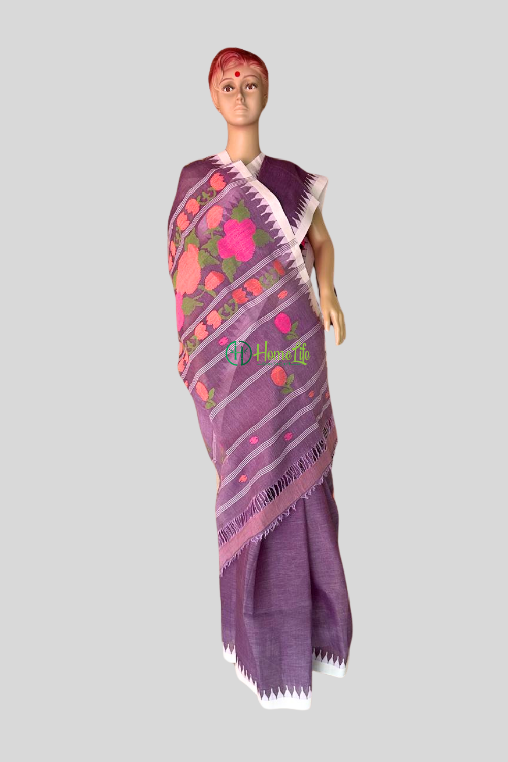 Orchid colour Moirangphee Saree