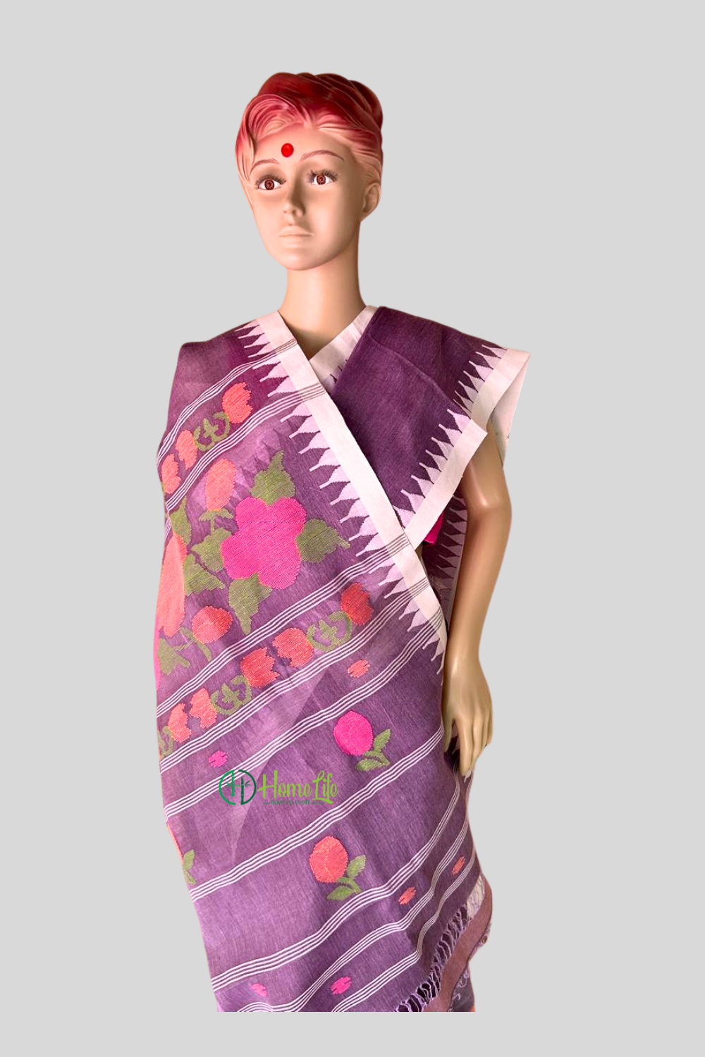 Orchid colour Moirangphee Saree