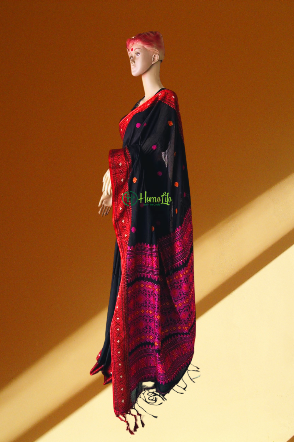 Assam handloom Black saree