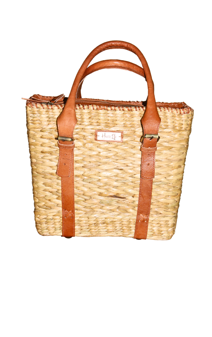 Hand Bag with leather handles