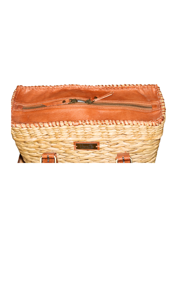 Hand Bag with leather handles