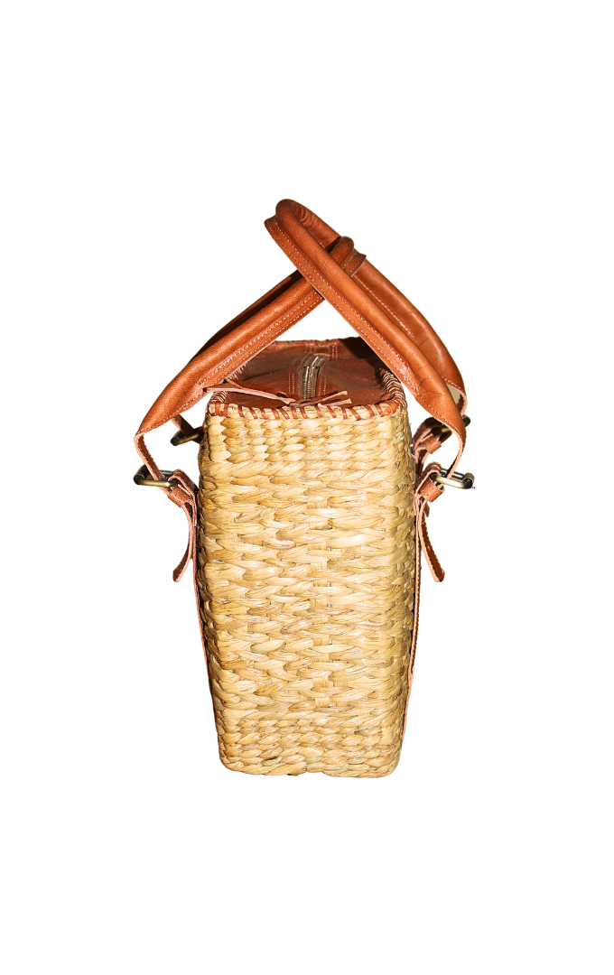 Hand Bag with leather handles