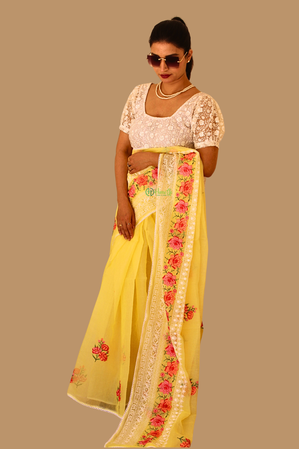 Asha Lemon Yellow Kota Doria