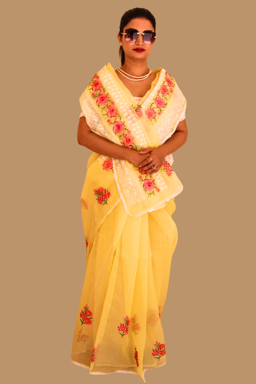 Asha Lemon Yellow Kota Doria