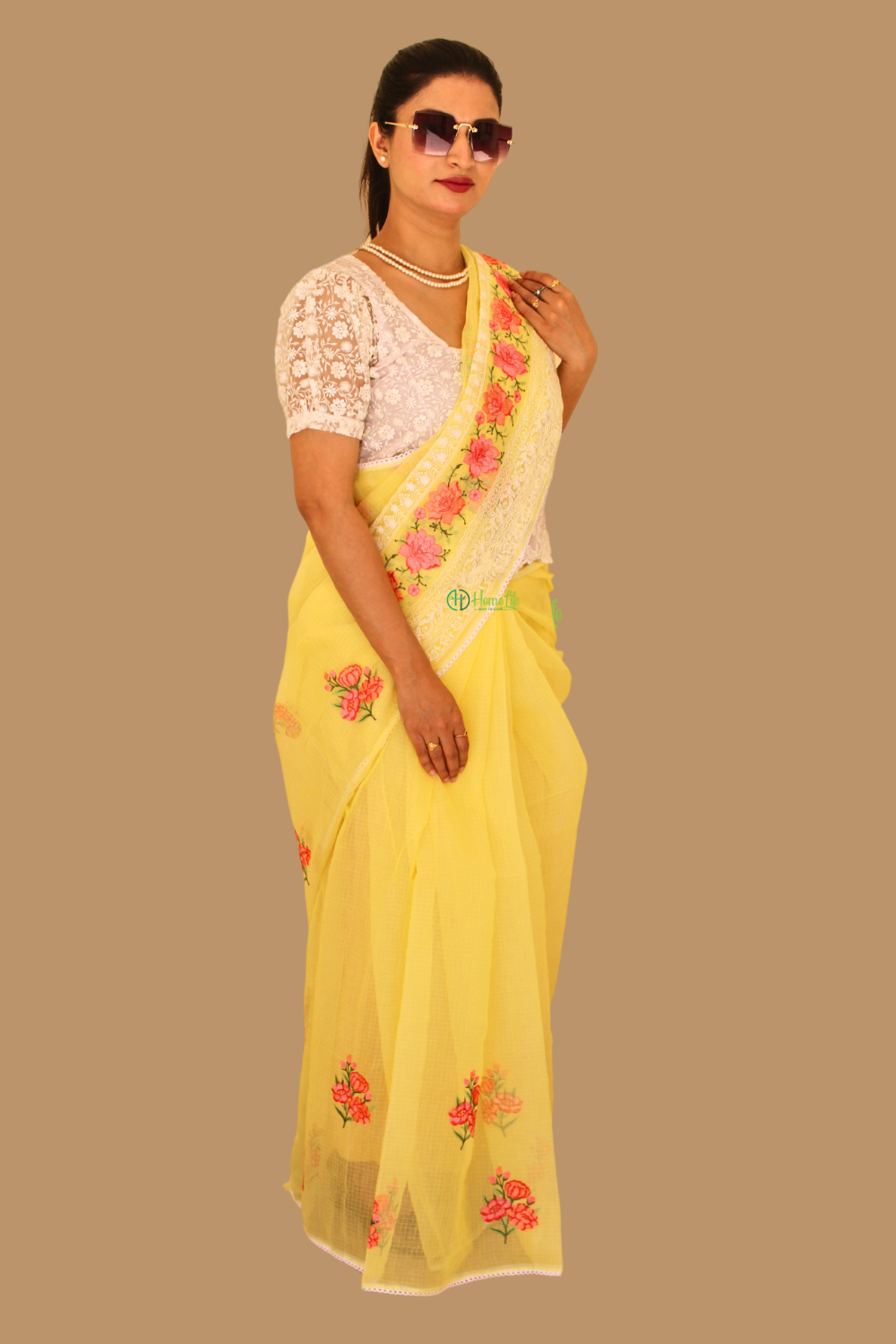 Asha Lemon Yellow Kota Doria