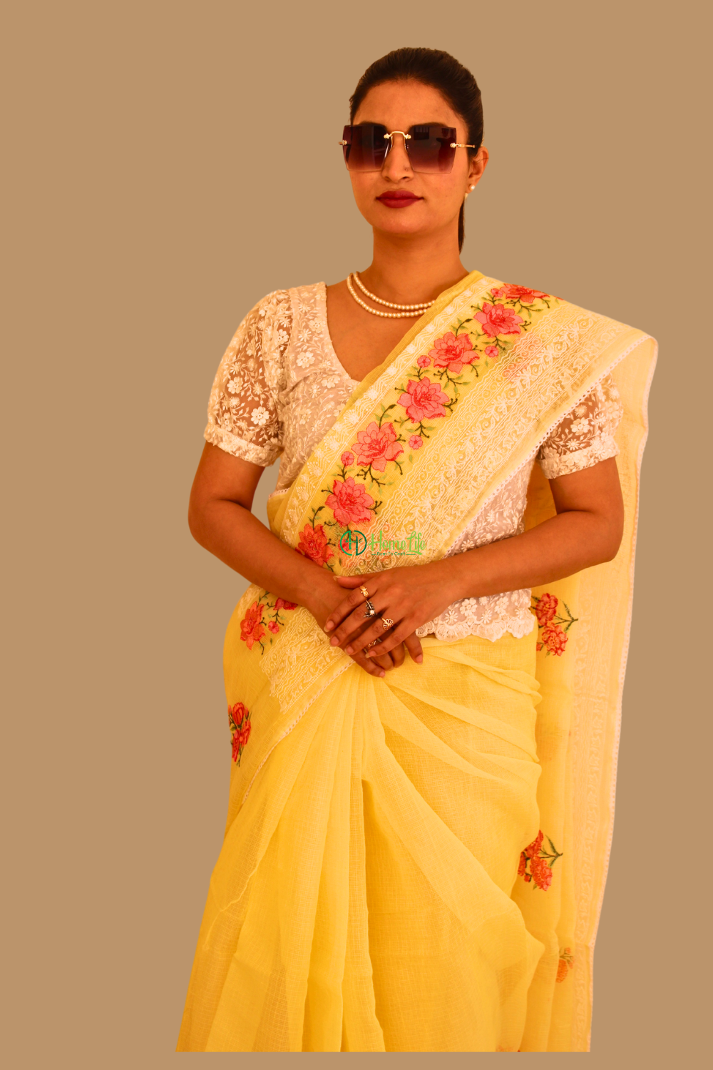 Asha Lemon Yellow Kota Doria