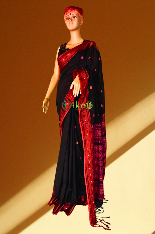 Assam handloom Black saree