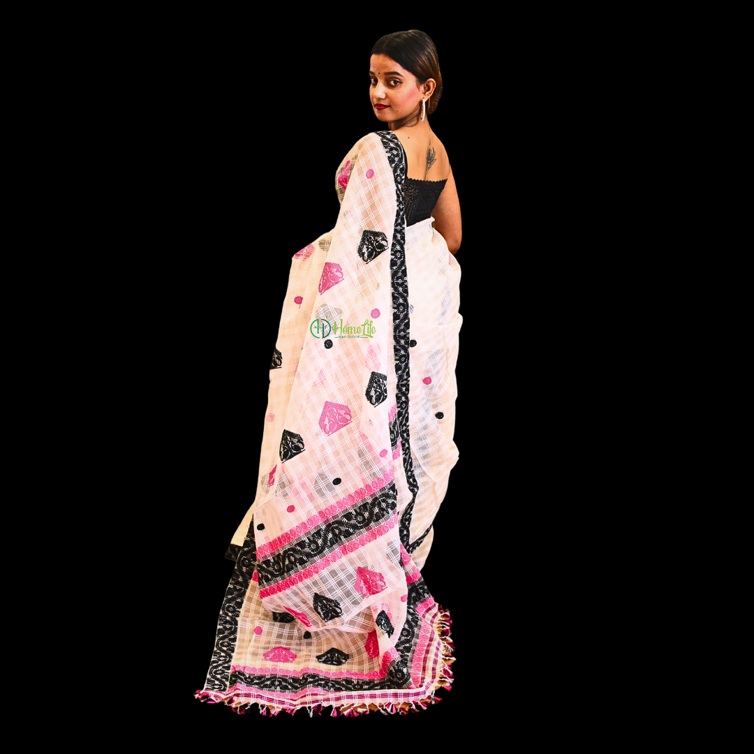 Assam Handloom Saree with Black Motif