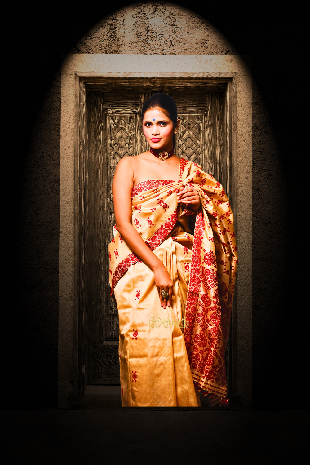 Rongali Pure Muga Silk Saree