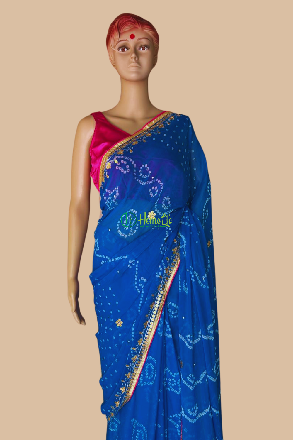 Tourquois blue gotta patti saree