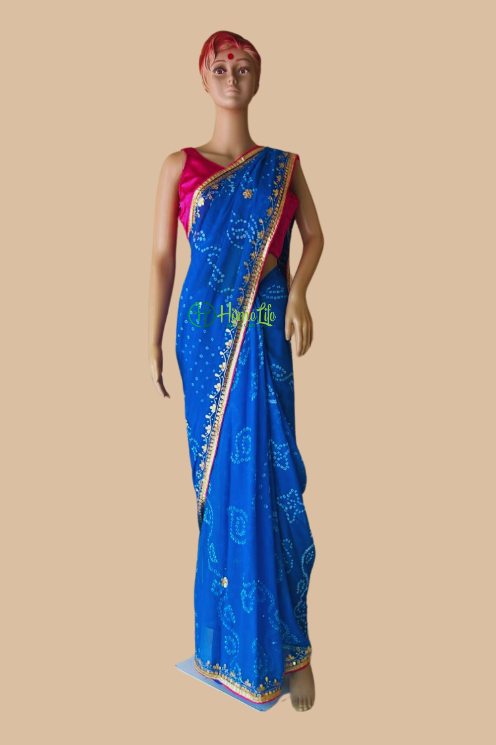 Tourquois blue gotta patti saree