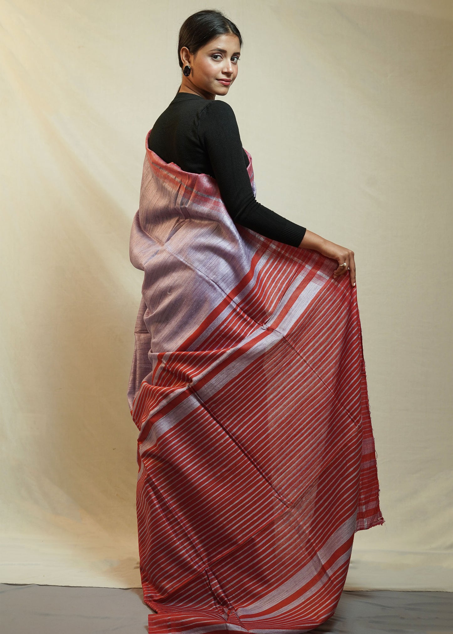 Tussar By Ghicha Silk Saree(Lavender )