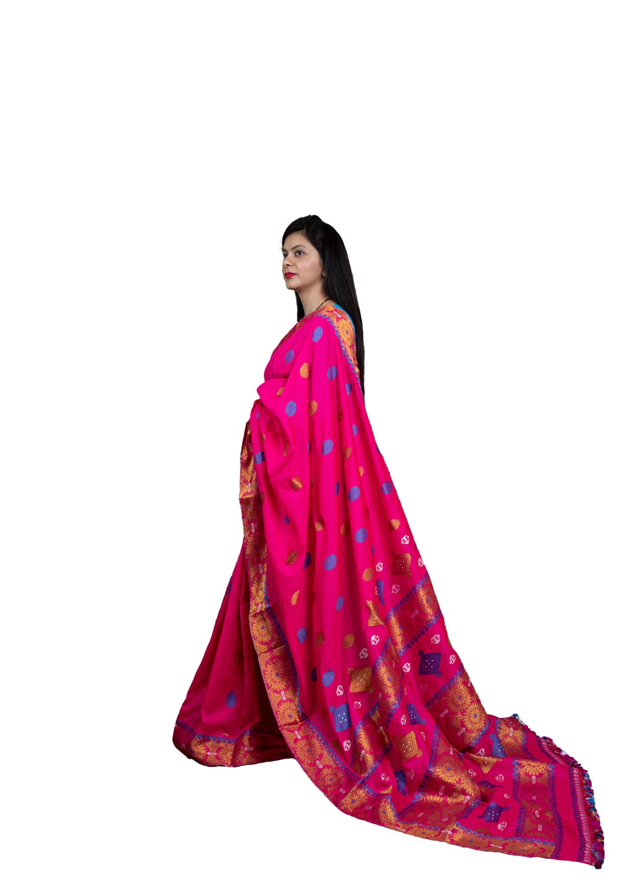 Rani Pink Silk Saree