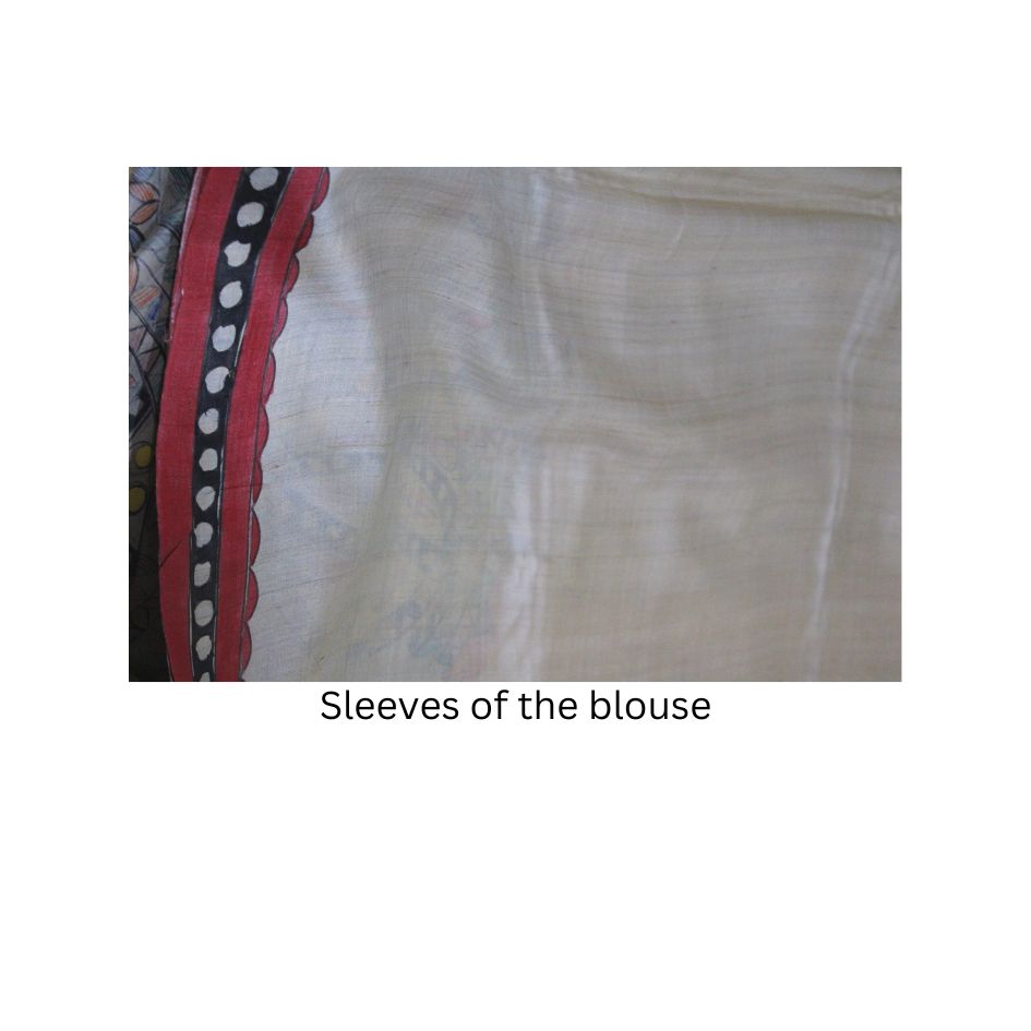 Natural Colour Pure Tussar Silk with Madhubani Paint