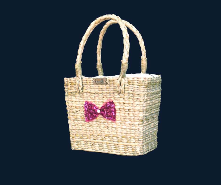 Classy Hand Bag with Pink Bow