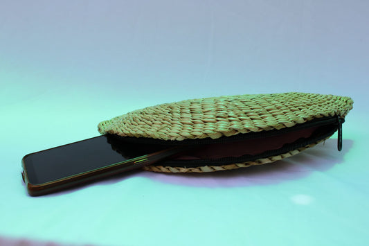 Handwoven clutch with Bow