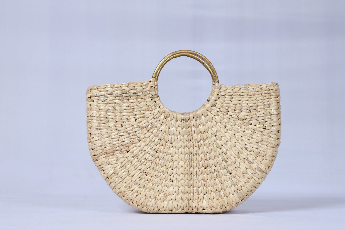 White with Green Flower U-shaped Beach Bag