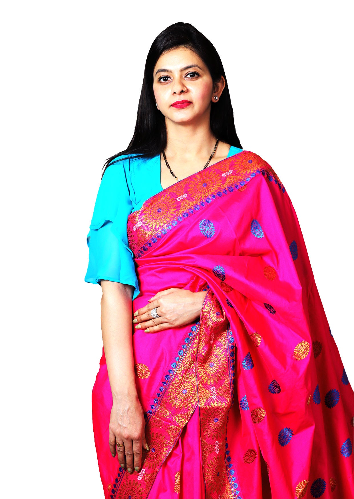 Rani Pink Silk Saree