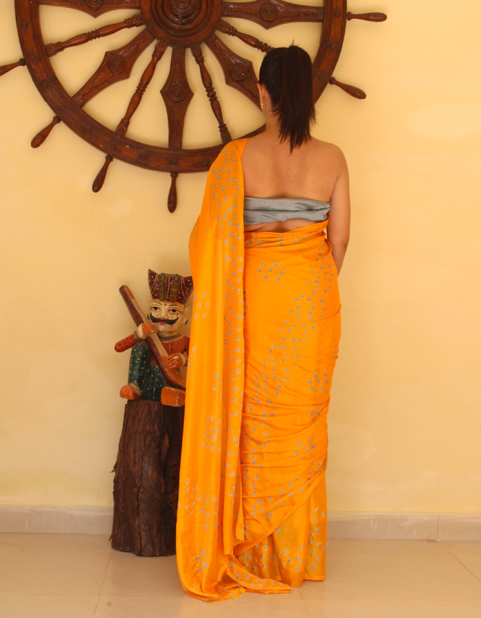 Akshita Mango Yellow Bandhej
