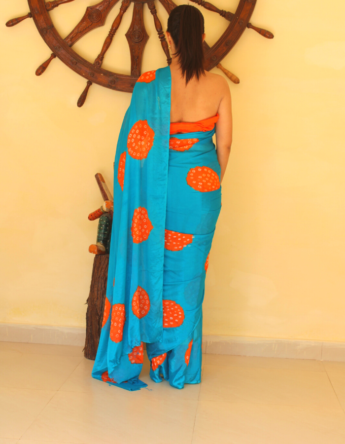 Bela Jade Green Bandhej Saree