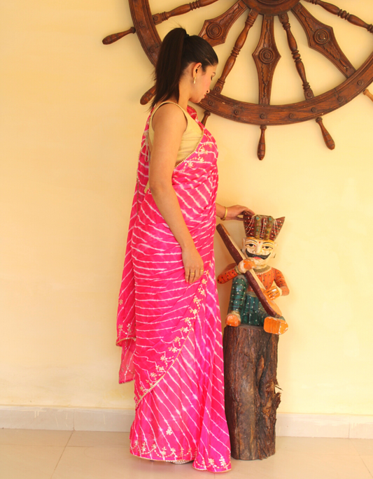 Bhabina Rouge Leheriya with pitta work
