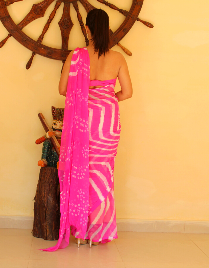 Shiburi Baby Pink Leheriya