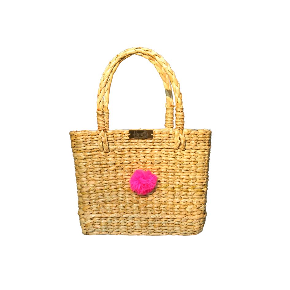 Kauna Basket with pink Pom Pom