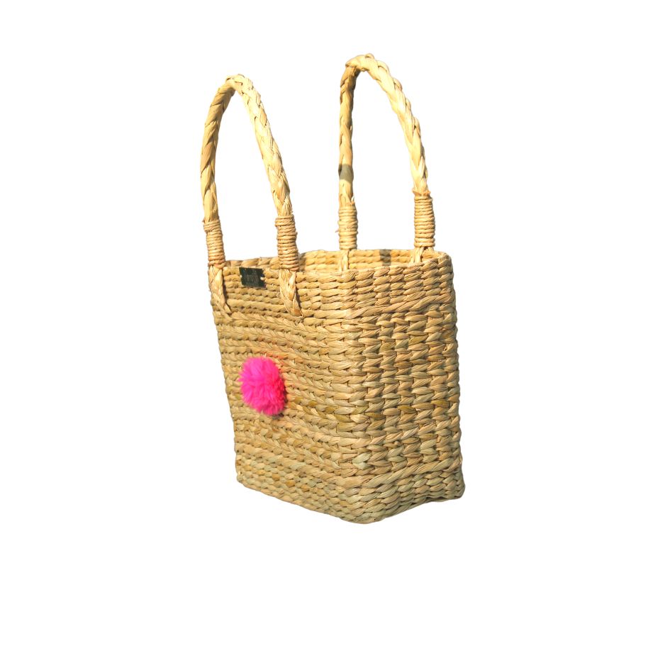 Kauna Basket with pink Pom Pom
