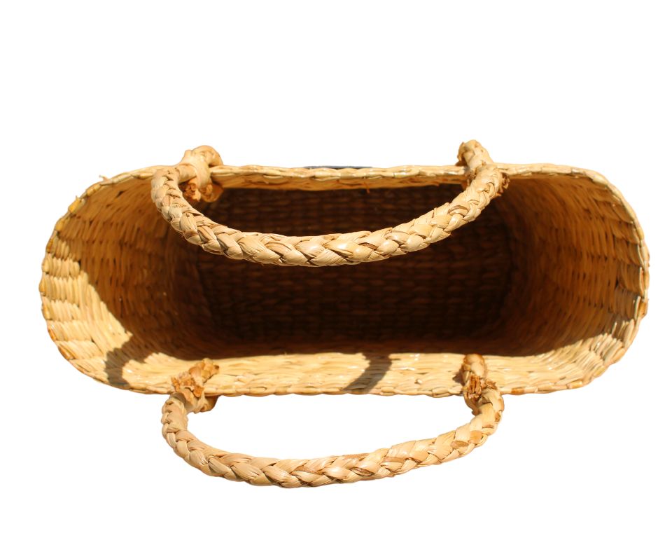 Oval shape handcrafted shopping basket