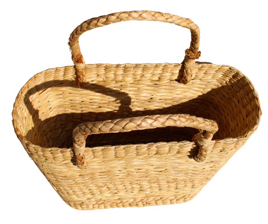 Oval shape handcrafted shopping basket