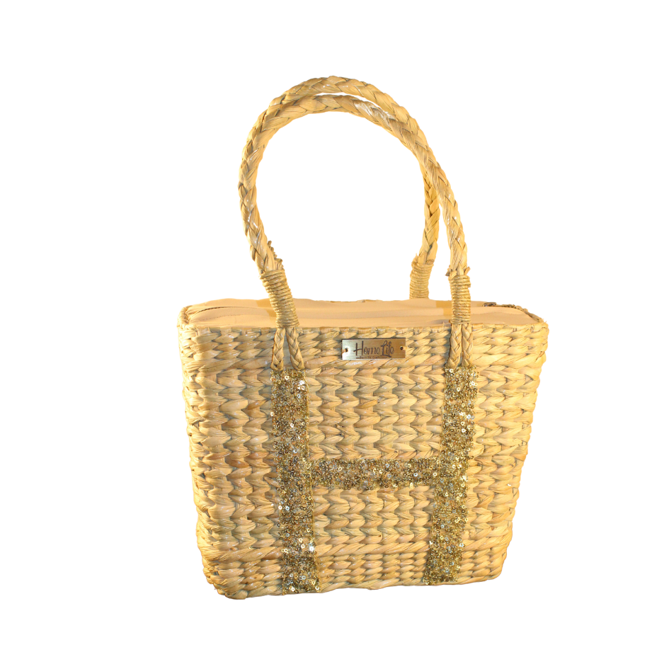 H Handcrafted sequin Hand Bag