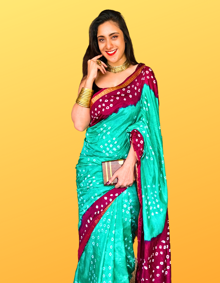 Meghna Jade green Taffeta silk Saree