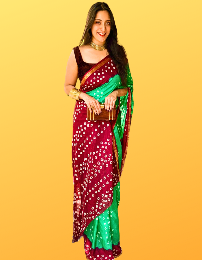 Meghna Jade green Taffeta silk Saree