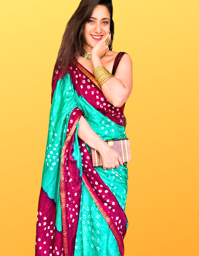 Meghna Jade green Taffeta silk Saree