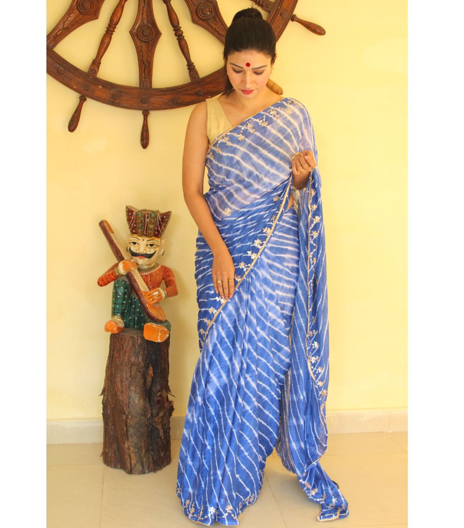 Bhabina Ink Blue Leheriya