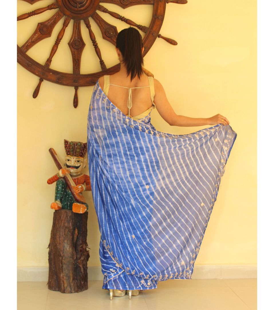 Bhabina Ink Blue Leheriya