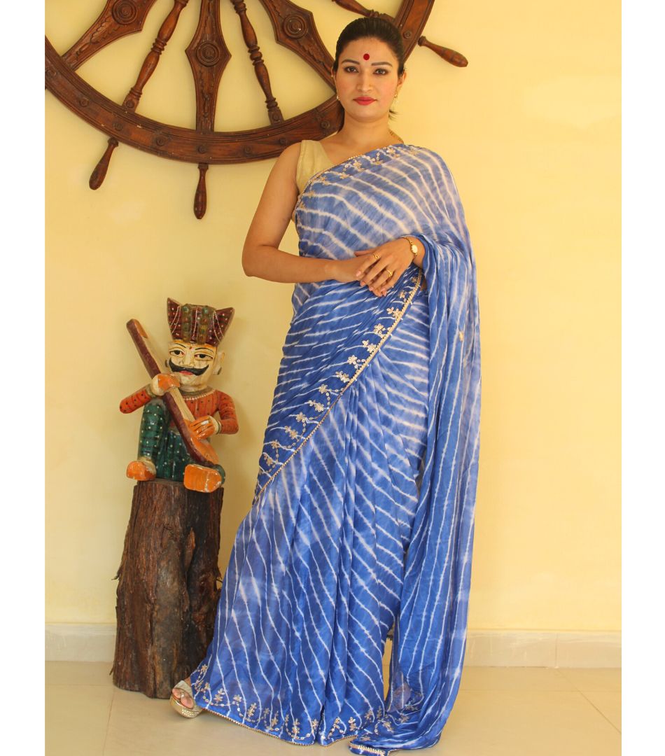 Bhabina Ink Blue Leheriya